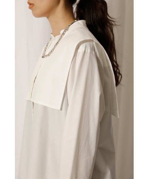 crie conforto（クリーコンフォルト）の「シャイニー取り外しビックカラーブラウス（シャツ/ブラウス・レディース・ホワイト/ブラック/ベージュ・SMALL/MEDIUM）」の11枚目の写真