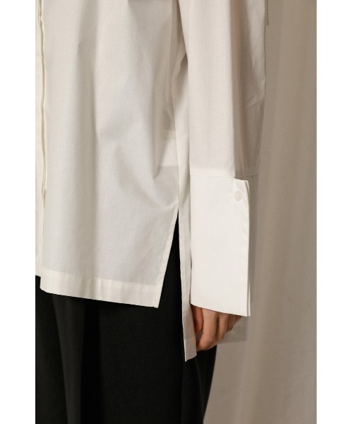 crie conforto（クリーコンフォルト）の「シャイニー取り外しビックカラーブラウス（シャツ/ブラウス・レディース・ホワイト/ブラック/ベージュ・SMALL/MEDIUM）」の7枚目の写真