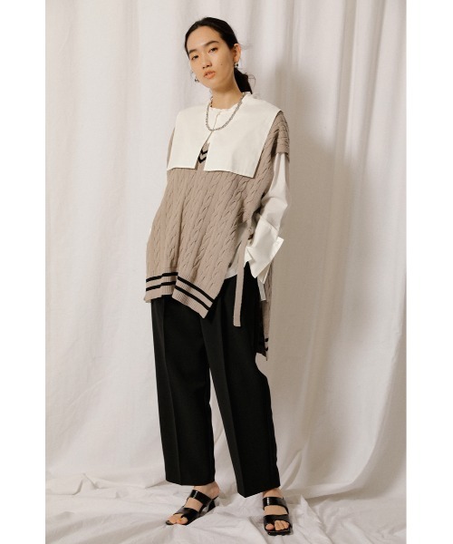 crie conforto（クリーコンフォルト）の「シャイニー取り外しビックカラーブラウス（シャツ/ブラウス・レディース・ホワイト/ブラック/ベージュ・SMALL/MEDIUM）」の15枚目の写真