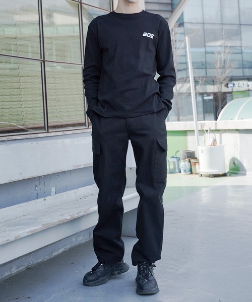 me+em select（ミームセレクト）の「ロゴ入りロングスリーブカットソー（Tシャツ/カットソー・メンズ・ホワイト/ブラック・FREE）」の14枚目の写真