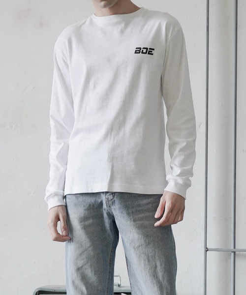 me+em select（ミームセレクト）の「ロゴ入りロングスリーブカットソー（Tシャツ/カットソー・メンズ・ホワイト/ブラック・FREE）」の5枚目の写真