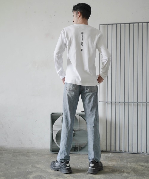 me+em select（ミームセレクト）の「ロゴ入りロングスリーブカットソー（Tシャツ/カットソー・メンズ・ホワイト/ブラック・FREE）」の9枚目の写真