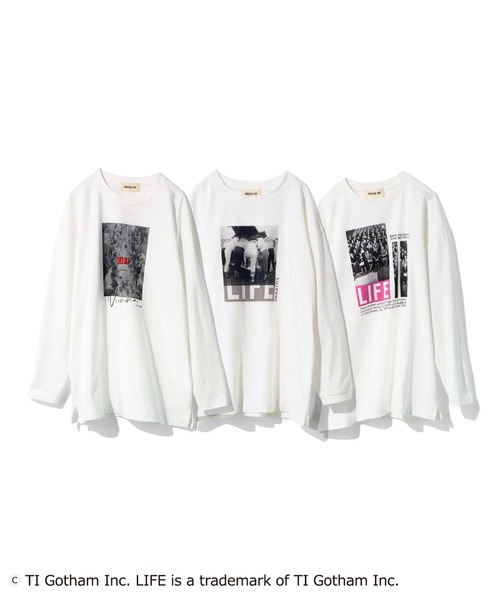 MEDE19F(メデジュウキュウ)の「MEDE19F グラフ誌LIFEフォトプリントTシャツ(Tシャツ/カットソー・レディース・ホワイト×レッド/ホワイト×グレー/ホワイト×ピンク・1/2)」の13枚目の写真