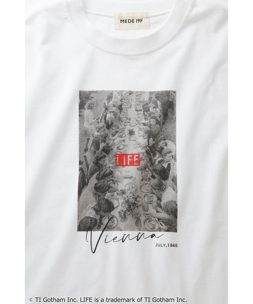 MEDE19F(メデジュウキュウ)の「MEDE19F グラフ誌LIFEフォトプリントTシャツ(Tシャツ/カットソー・レディース・ホワイト×レッド/ホワイト×グレー/ホワイト×ピンク・1/2)」の15枚目の写真