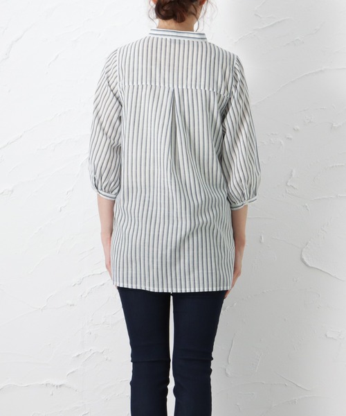 NAVY（ネイビー）の「RTスラブヘンリーシャツブラウス（シャツ/ブラウス・レディース・カーキ/ホワイト/オレンジ・フリー）」の10枚目の写真