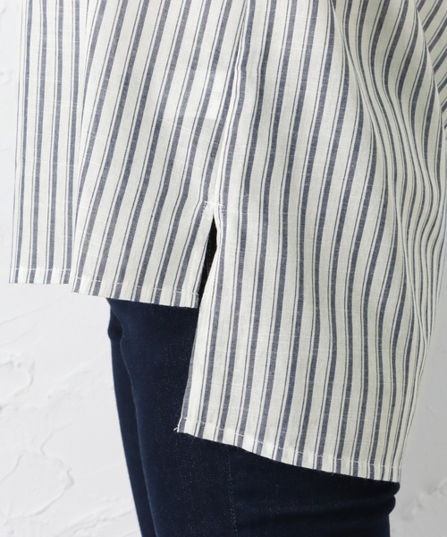 NAVY（ネイビー）の「RTスラブヘンリーシャツブラウス（シャツ/ブラウス・レディース・カーキ/ホワイト/オレンジ・フリー）」の15枚目の写真