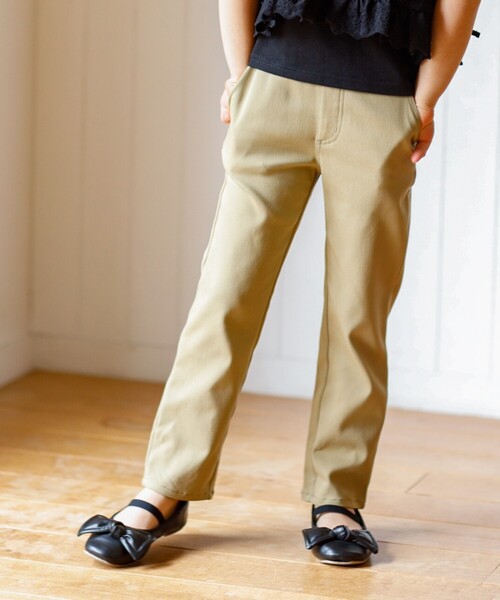 THE SHOP TK （ザ ショップ ティーケー ）の「◆【100-140】【のび～る】ストレッチカラーパンツ（その他パンツ・キッズ・ライトグリーン/黄緑系/ピンク系/サックスブルー/ブラック/ベージュ・11/10/12/13/14）」の3枚目の写真