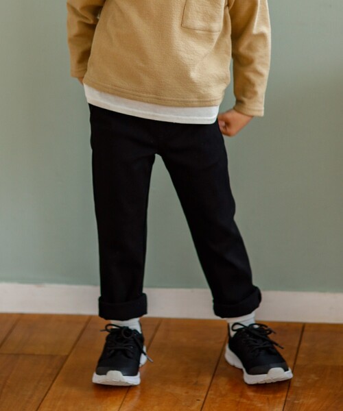 THE SHOP TK （ザ ショップ ティーケー ）の「◆【100-140】【のび～る】ストレッチカラーパンツ（その他パンツ・キッズ・ライトグリーン/黄緑系/ピンク系/サックスブルー/ブラック/ベージュ・11/10/12/13/14）」の2枚目の写真