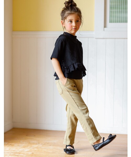 THE SHOP TK （ザ ショップ ティーケー ）の「◆【100-140】【のび～る】ストレッチカラーパンツ（その他パンツ・キッズ・ライトグリーン/黄緑系/ピンク系/サックスブルー/ブラック/ベージュ・11/10/12/13/14）」の7枚目の写真