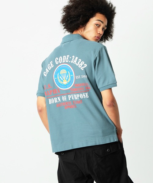 Alpha Industries(アルファインダストリーズ)の「CAGE CODEバックプリントポロシャツ(ポロシャツ・メンズ・ホワイト/グレー系その他・MEDIUM/LARGE/X-LARGE)」の11枚目の写真