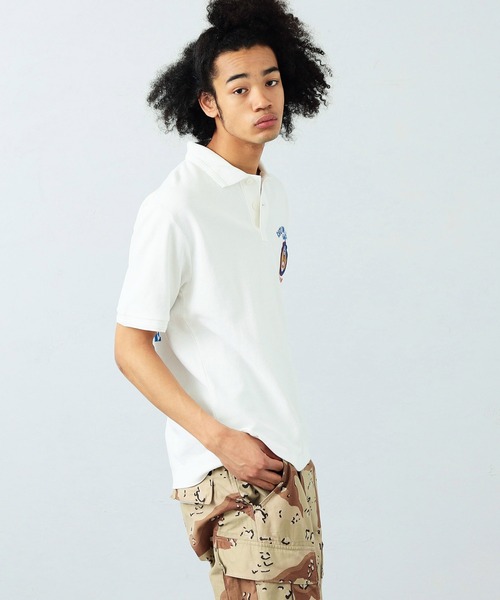 Alpha Industries(アルファインダストリーズ)の「CAGE CODEバックプリントポロシャツ(ポロシャツ・メンズ・ホワイト/グレー系その他・MEDIUM/LARGE/X-LARGE)」の6枚目の写真