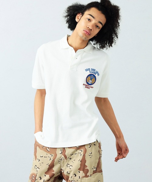 Alpha Industries(アルファインダストリーズ)の「CAGE CODEバックプリントポロシャツ(ポロシャツ・メンズ・ホワイト/グレー系その他・MEDIUM/LARGE/X-LARGE)」の7枚目の写真