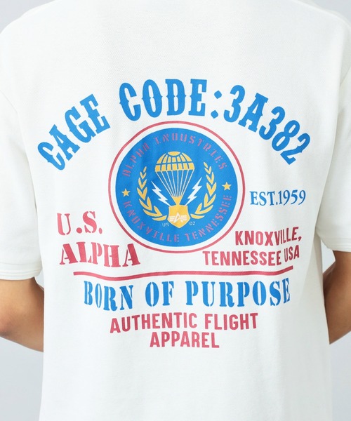 Alpha Industries(アルファインダストリーズ)の「CAGE CODEバックプリントポロシャツ(ポロシャツ・メンズ・ホワイト/グレー系その他・MEDIUM/LARGE/X-LARGE)」の22枚目の写真