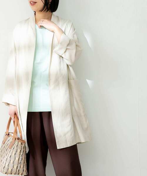 FORK&SPOON（フォークアンドスプーン）の「FORK&SPOON　ショートガウン（その他アウター・レディース・ネイビー/ベージュ系その他/アイボリー・ONE）」の2枚目の写真