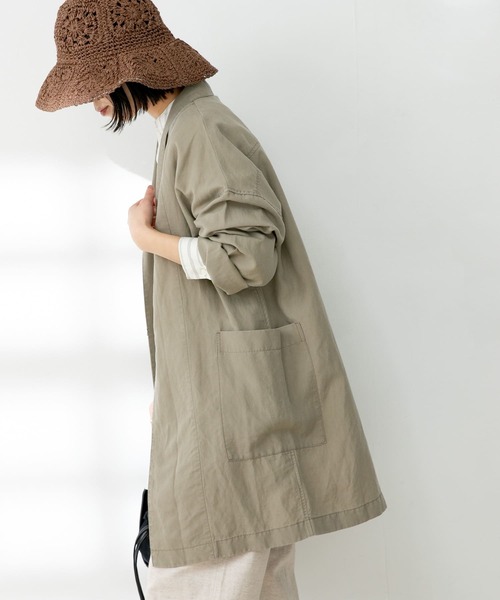 FORK&SPOON（フォークアンドスプーン）の「FORK&SPOON　ショートガウン（その他アウター・レディース・ネイビー/ベージュ系その他/アイボリー・ONE）」の10枚目の写真