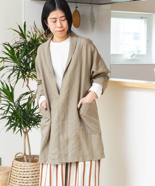 FORK&SPOON（フォークアンドスプーン）の「FORK&SPOON　ショートガウン（その他アウター・レディース・ネイビー/ベージュ系その他/アイボリー・ONE）」の14枚目の写真