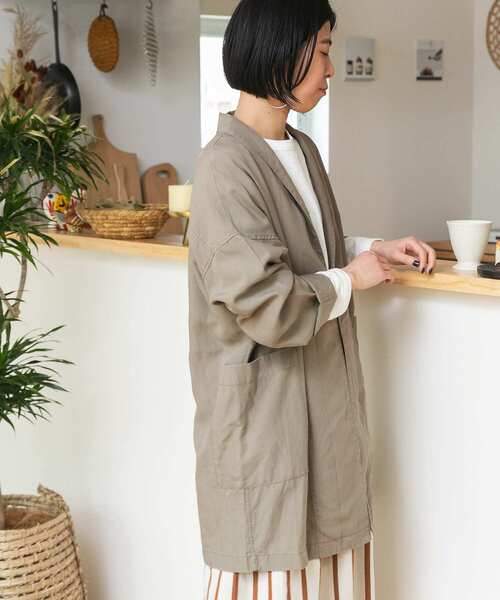 FORK&SPOON（フォークアンドスプーン）の「FORK&SPOON　ショートガウン（その他アウター・レディース・ネイビー/ベージュ系その他/アイボリー・ONE）」の18枚目の写真