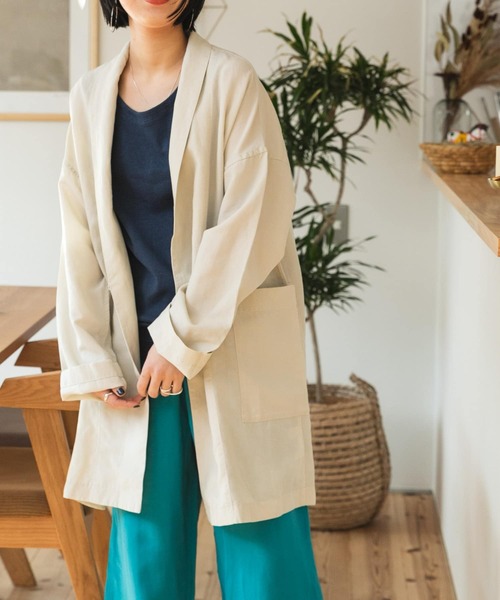 FORK&SPOON（フォークアンドスプーン）の「FORK&SPOON　ショートガウン（その他アウター・レディース・ネイビー/ベージュ系その他/アイボリー・ONE）」の5枚目の写真