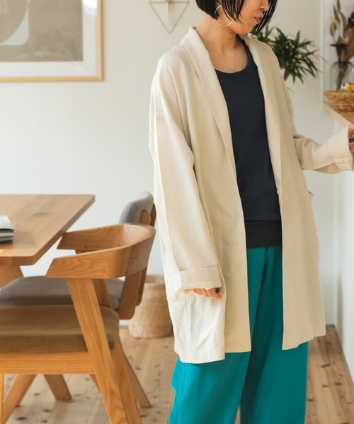 FORK&SPOON（フォークアンドスプーン）の「FORK&SPOON　ショートガウン（その他アウター・レディース・ネイビー/ベージュ系その他/アイボリー・ONE）」の6枚目の写真