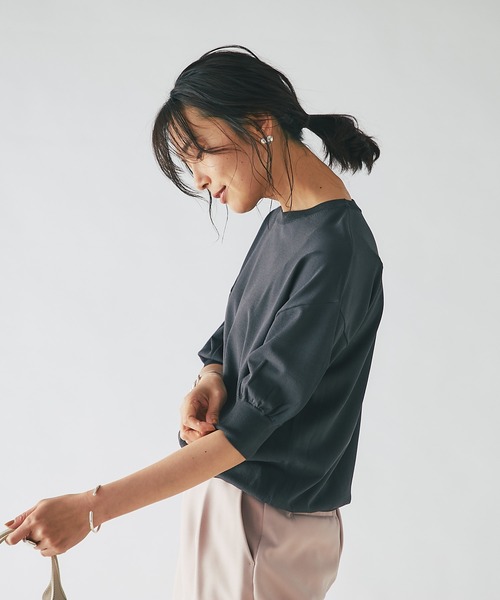 RIVE DROITE（リヴドロワ）の「程よいパフスリーブが魅力的な一枚/スリーブコンシャスニット（ニット/セーター・レディース・チャコールグレー/オフホワイト/イエロー・FREE）」の12枚目の写真