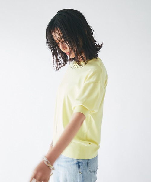 RIVE DROITE（リヴドロワ）の「程よいパフスリーブが魅力的な一枚/スリーブコンシャスニット（ニット/セーター・レディース・チャコールグレー/オフホワイト/イエロー・FREE）」の10枚目の写真