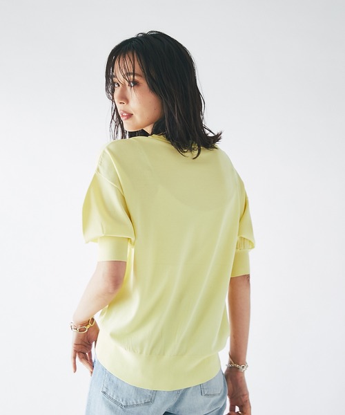 RIVE DROITE（リヴドロワ）の「程よいパフスリーブが魅力的な一枚/スリーブコンシャスニット（ニット/セーター・レディース・チャコールグレー/オフホワイト/イエロー・FREE）」の11枚目の写真