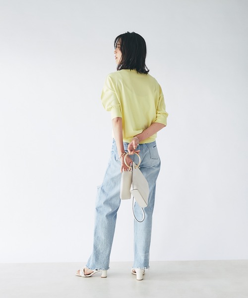 RIVE DROITE（リヴドロワ）の「程よいパフスリーブが魅力的な一枚/スリーブコンシャスニット（ニット/セーター・レディース・チャコールグレー/オフホワイト/イエロー・FREE）」の17枚目の写真