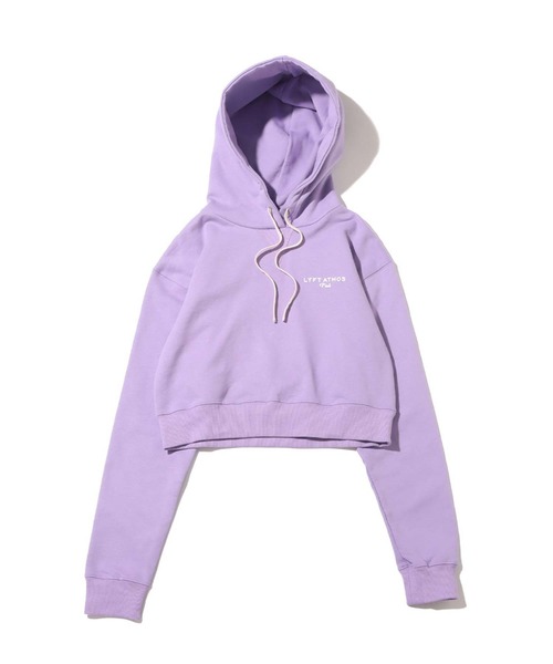 atmos pink（アトモスピンク）の「atmos pink × LYFTショート丈ロゴフーディ 【SP】（パーカー・レディース・パープル/ホワイト/ブラック・M/S）」の4枚目の写真