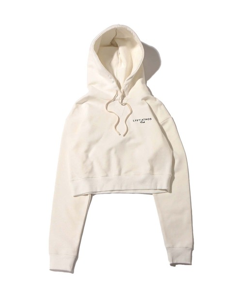 atmos pink（アトモスピンク）の「atmos pink × LYFTショート丈ロゴフーディ 【SP】（パーカー・レディース・パープル/ホワイト/ブラック・M/S）」の5枚目の写真