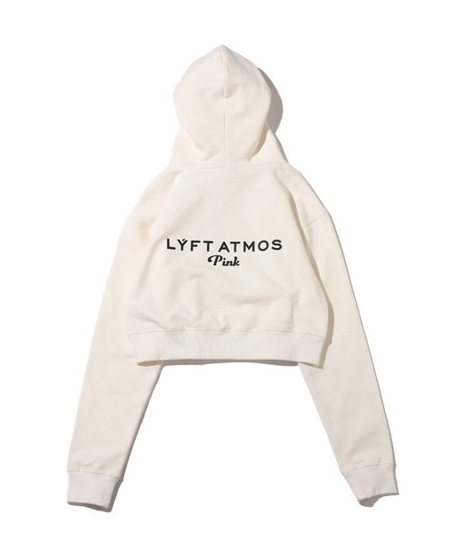atmos pink（アトモスピンク）の「atmos pink × LYFTショート丈ロゴフーディ 【SP】（パーカー・レディース・パープル/ホワイト/ブラック・M/S）」の14枚目の写真