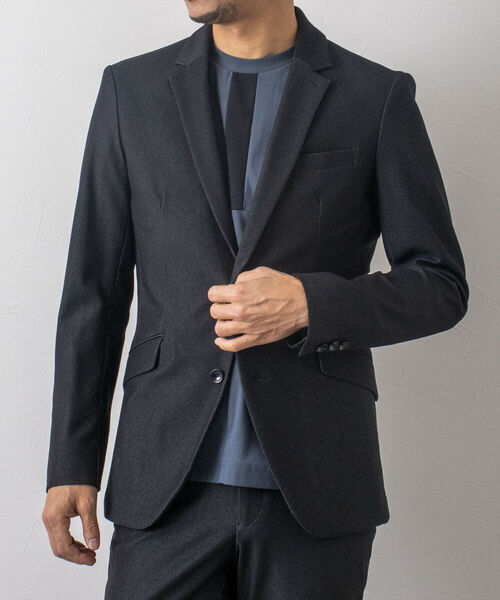 Stutostein Nolley's（シュテットシュタインノーリーズ）の「【Stutostein/シュテットシュタイン】MODERN FIT JK ストレッチジャケット（テーラードジャケット・メンズ・ブラック/ベージュ・SMALL/MEDIUM/LARGE/X-LARGE）」の2枚目の写真