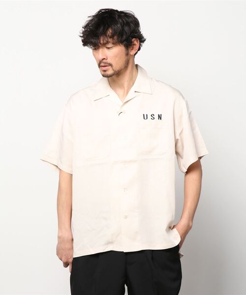 AVIREX(アヴィレックス)の「WEST-PACIFIC SOUVENIR SHIRT/ ウエストパシフィック 刺繍スーベニアシャツ(シャツ/ブラウス・レディース・ミント/サンドベージュ/ブラック・MEDIUM/X-LARGE/LARGE)」の8枚目の写真