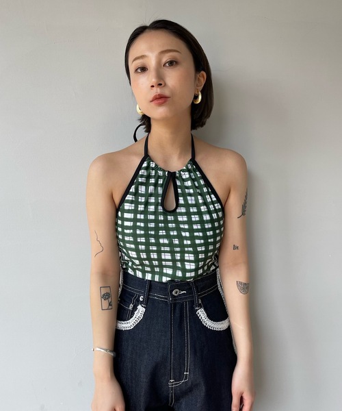 SANSeLF（サンセルフ）の「チェックカラースイムウェア  sanws22s003【SANSeLF】（水着・レディース・グリーン・FREE）」の4枚目の写真