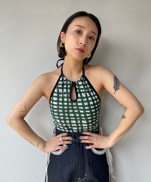 SANSeLF（サンセルフ）の「チェックカラースイムウェア  sanws22s003【SANSeLF】（水着・レディース・グリーン・FREE）」の5枚目の写真