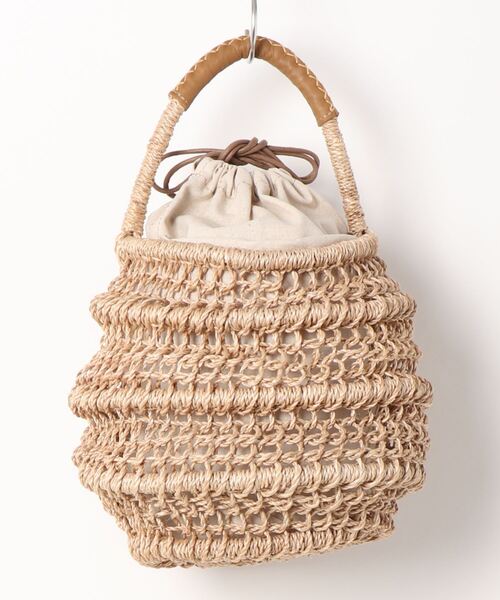 The Bagmati（ザバグマティ）の「【The Bagmati（バグマティ）】レザーハンドルバスケットＳ（かごバッグ・レディース・ベージュ・FREE）」の2枚目の写真