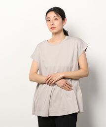 ティゴラ TIGORA SMARTシルケットコットンペプラム半袖Tシャツ