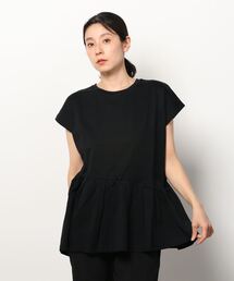 ティゴラ TIGORA SMARTシルケットコットンペプラム半袖Tシャツ