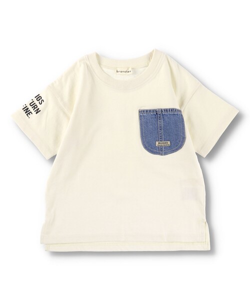 BRANSHES(ブランシェス)の「【デニムポケット】袖ロゴ入り半袖Tシャツ(Tシャツ/カットソー・キッズ・ベージュ/アイボリー/ブラック/ブラウン/グリーン/ネイビー・130/140/90/100/110/120/150)」の11枚目の写真