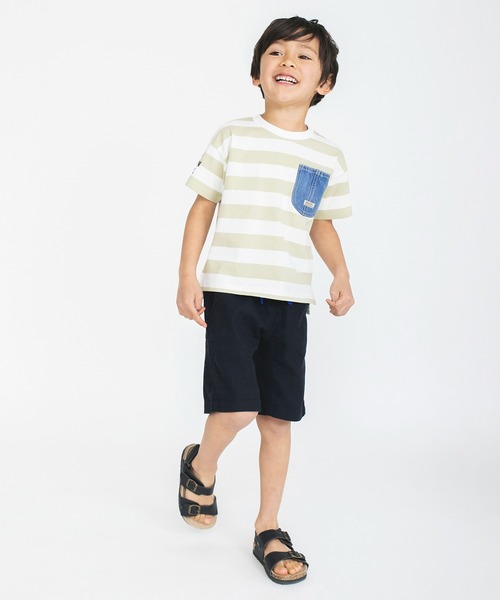 BRANSHES(ブランシェス)の「【デニムポケット】袖ロゴ入り半袖Tシャツ(Tシャツ/カットソー・キッズ・ベージュ/アイボリー/ブラック/ブラウン/グリーン/ネイビー・130/140/90/100/110/120/150)」の17枚目の写真