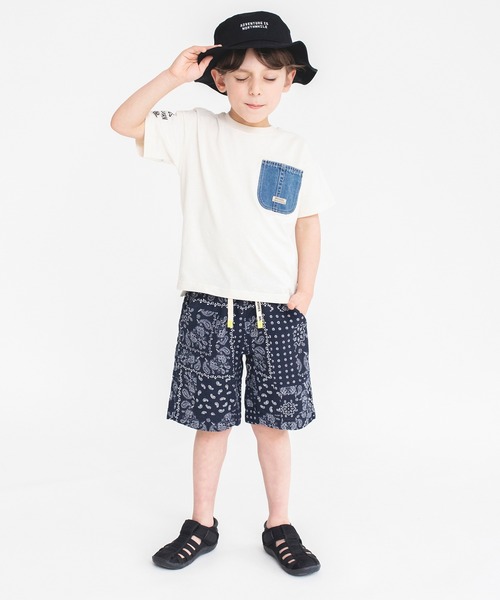 BRANSHES(ブランシェス)の「【デニムポケット】袖ロゴ入り半袖Tシャツ(Tシャツ/カットソー・キッズ・ベージュ/アイボリー/ブラック/ブラウン/グリーン/ネイビー・130/140/90/100/110/120/150)」の15枚目の写真