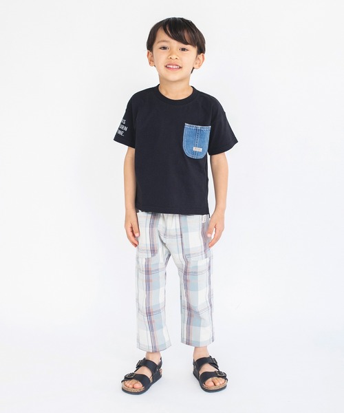 BRANSHES(ブランシェス)の「【デニムポケット】袖ロゴ入り半袖Tシャツ(Tシャツ/カットソー・キッズ・ベージュ/アイボリー/ブラック/ブラウン/グリーン/ネイビー・130/140/90/100/110/120/150)」の8枚目の写真