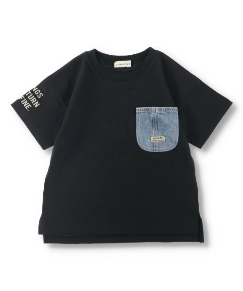 BRANSHES(ブランシェス)の「【デニムポケット】袖ロゴ入り半袖Tシャツ(Tシャツ/カットソー・キッズ・ベージュ/アイボリー/ブラック/ブラウン/グリーン/ネイビー・130/140/90/100/110/120/150)」の12枚目の写真