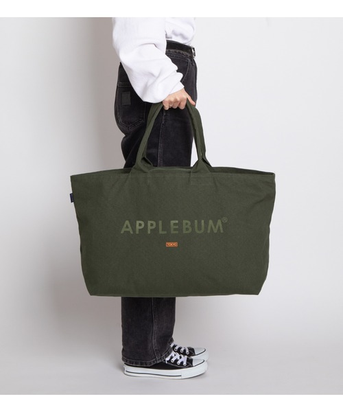 APPLEBUM（アップルバム）の「Logo Canvas Zip Totebag（トートバッグ・メンズ・オリーブ・FREE）」の4枚目の写真