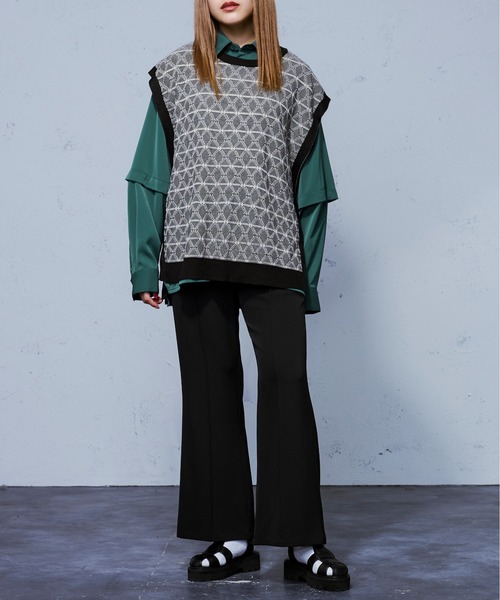 Ellno Loset(エルノロゼット)の「フクレジャガードニットベスト/セットアップ対応(ベスト・メンズ・ブラック・MEDIUM/LARGE)」の10枚目の写真