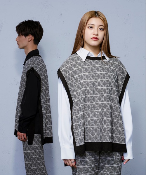 Ellno Loset(エルノロゼット)の「フクレジャガードニットベスト/セットアップ対応(ベスト・メンズ・ブラック・MEDIUM/LARGE)」の16枚目の写真