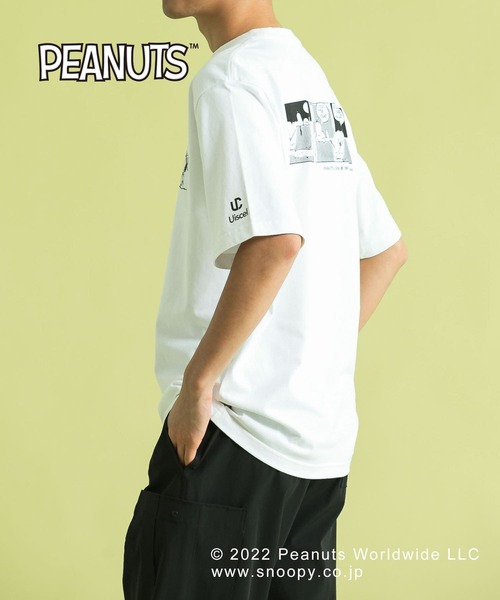 Uiscel（ユイセル）の「『PEANUTS(ピーナッツ)』オリジナルプリント USAコットンTシャツ B（Tシャツ/カットソー・メンズ・ホワイト/ブラック・MEDIUM/LARGE）」の2枚目の写真