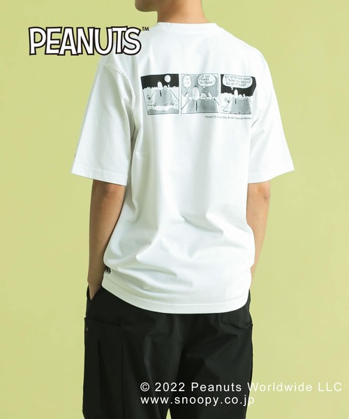 Uiscel（ユイセル）の「『PEANUTS(ピーナッツ)』オリジナルプリント USAコットンTシャツ B（Tシャツ/カットソー・メンズ・ホワイト/ブラック・MEDIUM/LARGE）」の5枚目の写真