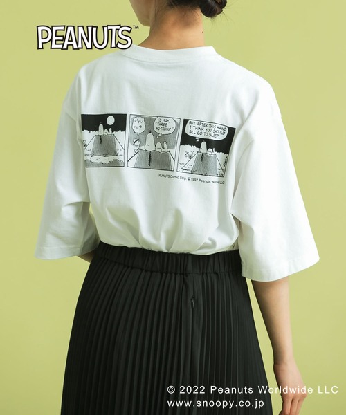 Uiscel（ユイセル）の「『PEANUTS(ピーナッツ)』オリジナルプリント USAコットンTシャツ B（Tシャツ/カットソー・メンズ・ホワイト/ブラック・MEDIUM/LARGE）」の9枚目の写真