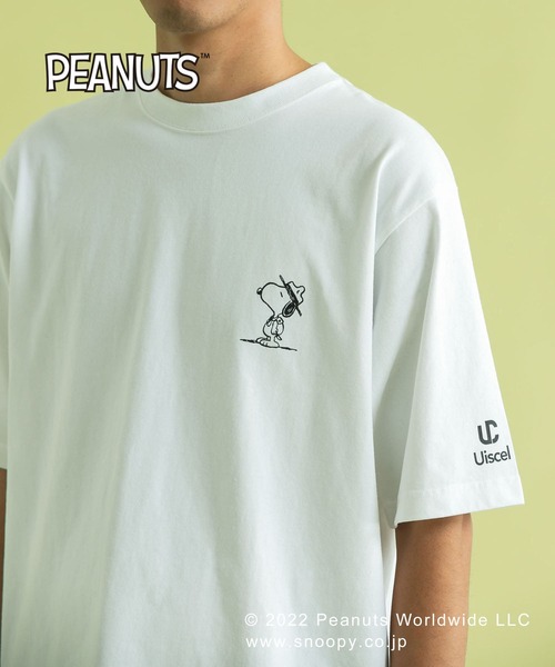 Uiscel（ユイセル）の「『PEANUTS(ピーナッツ)』オリジナルプリント USAコットンTシャツ B（Tシャツ/カットソー・メンズ・ホワイト/ブラック・MEDIUM/LARGE）」の3枚目の写真