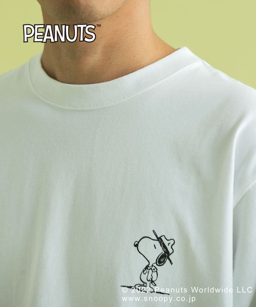Uiscel（ユイセル）の「『PEANUTS(ピーナッツ)』オリジナルプリント USAコットンTシャツ B（Tシャツ/カットソー・メンズ・ホワイト/ブラック・MEDIUM/LARGE）」の17枚目の写真